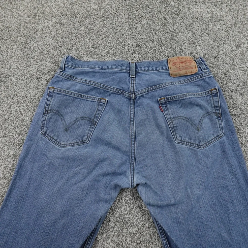 VINTAGE Levis Jeans Mens 36X30 Dark Blue Denim Pants 505 Straight Leg‎ Faded Y2K